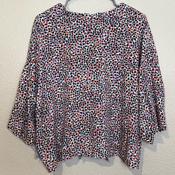 ELOQUII Elements' Women’s Tie Waist Cropped Camp Shirt Button Down NWT Multi - Picture 5 of 9